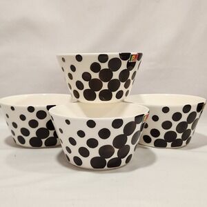 LOT OF 4 Pier‎ 1 KATE Polka Dots ~ Bowls ~ Portugal ~ NEW/NWT Discontinued